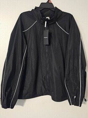 Fabletics Women's Size 2X Black Tempo Lightweight Windbreaker Full-Zip Jacket